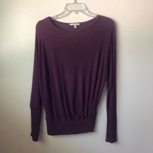 Anthropologie | Bordeaux Purple Long Sleeve Top